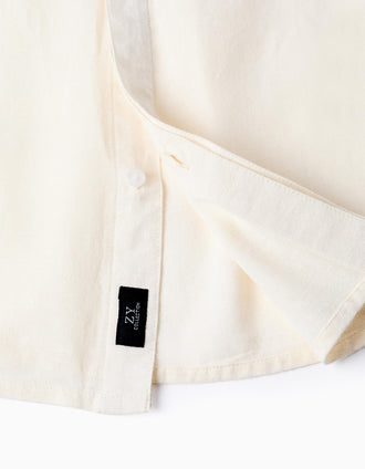 Camisa con Viscosa, Algodón y Lino para Niño 'B&S', Blanco
