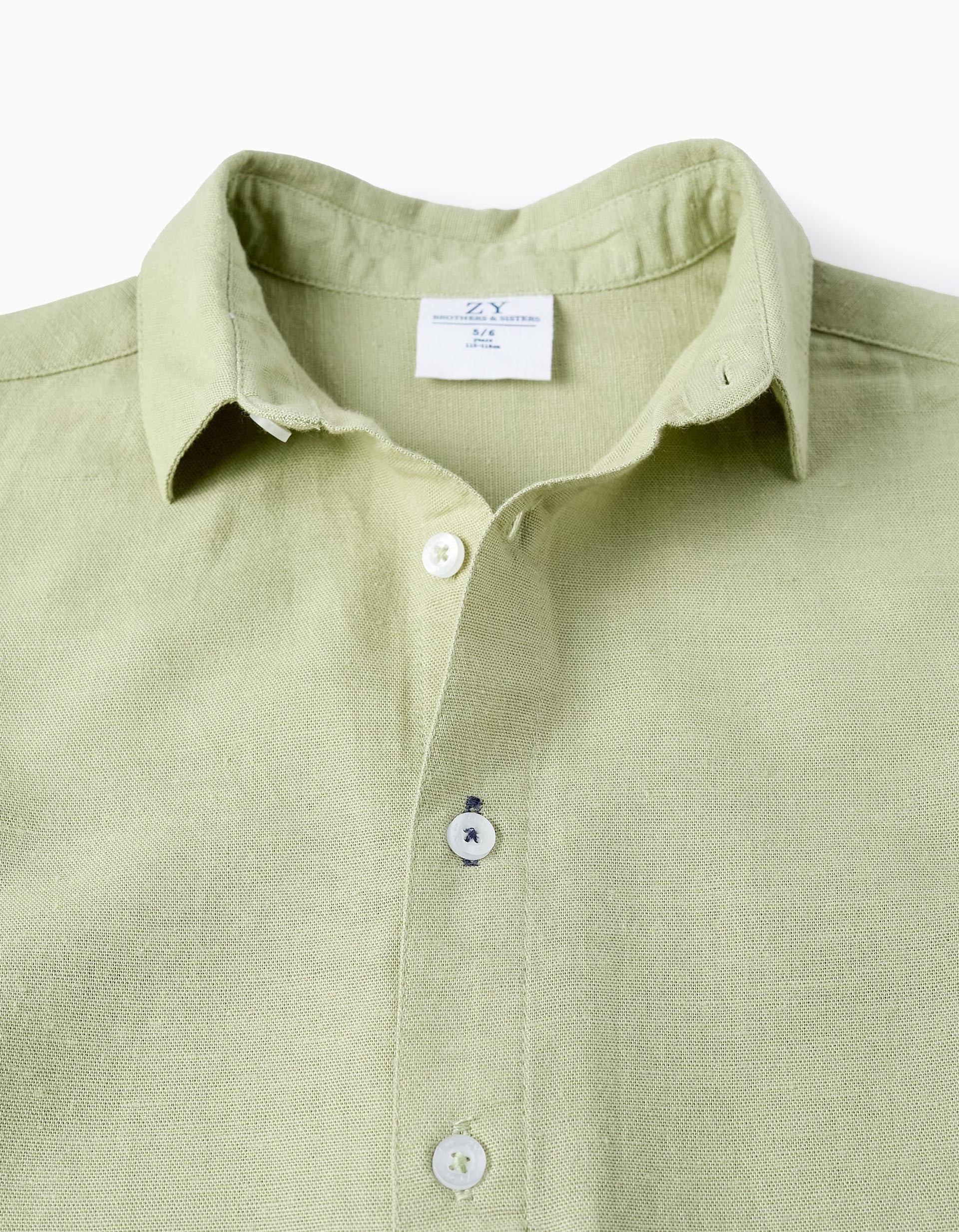 Shirt with Viscose, Cotton and Linen for Boys 'B&S', Green