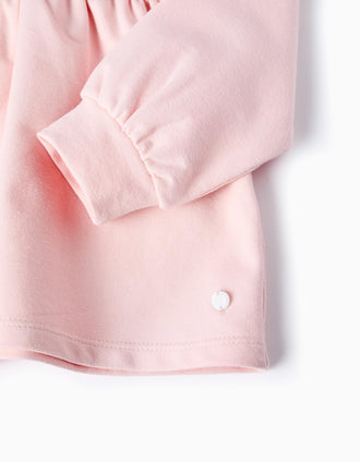 Casaco com Capuz e Folhos para Bebé Menina, Rosa