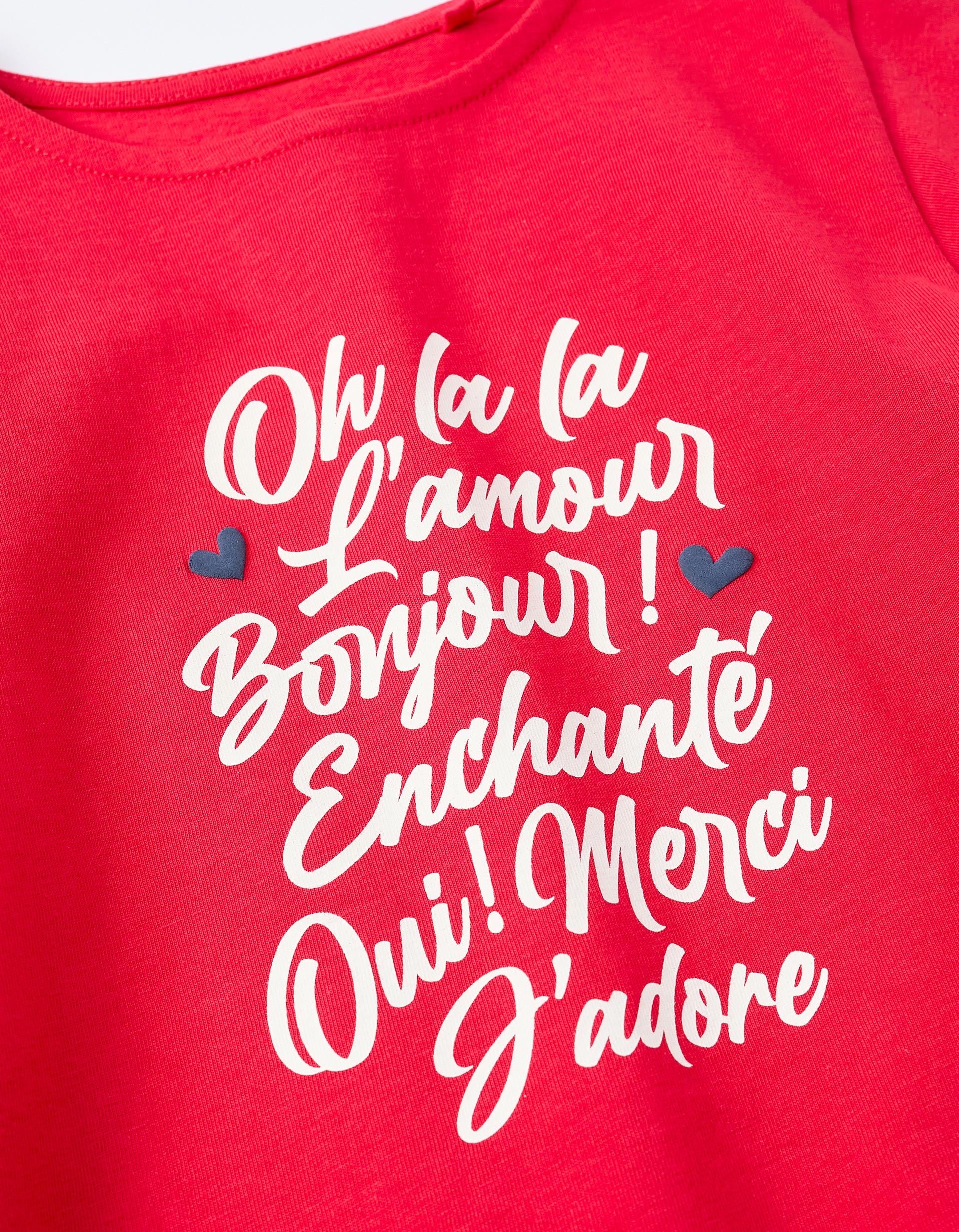 T-shirt de Coton pour Fille 'Oh La La', Rouge