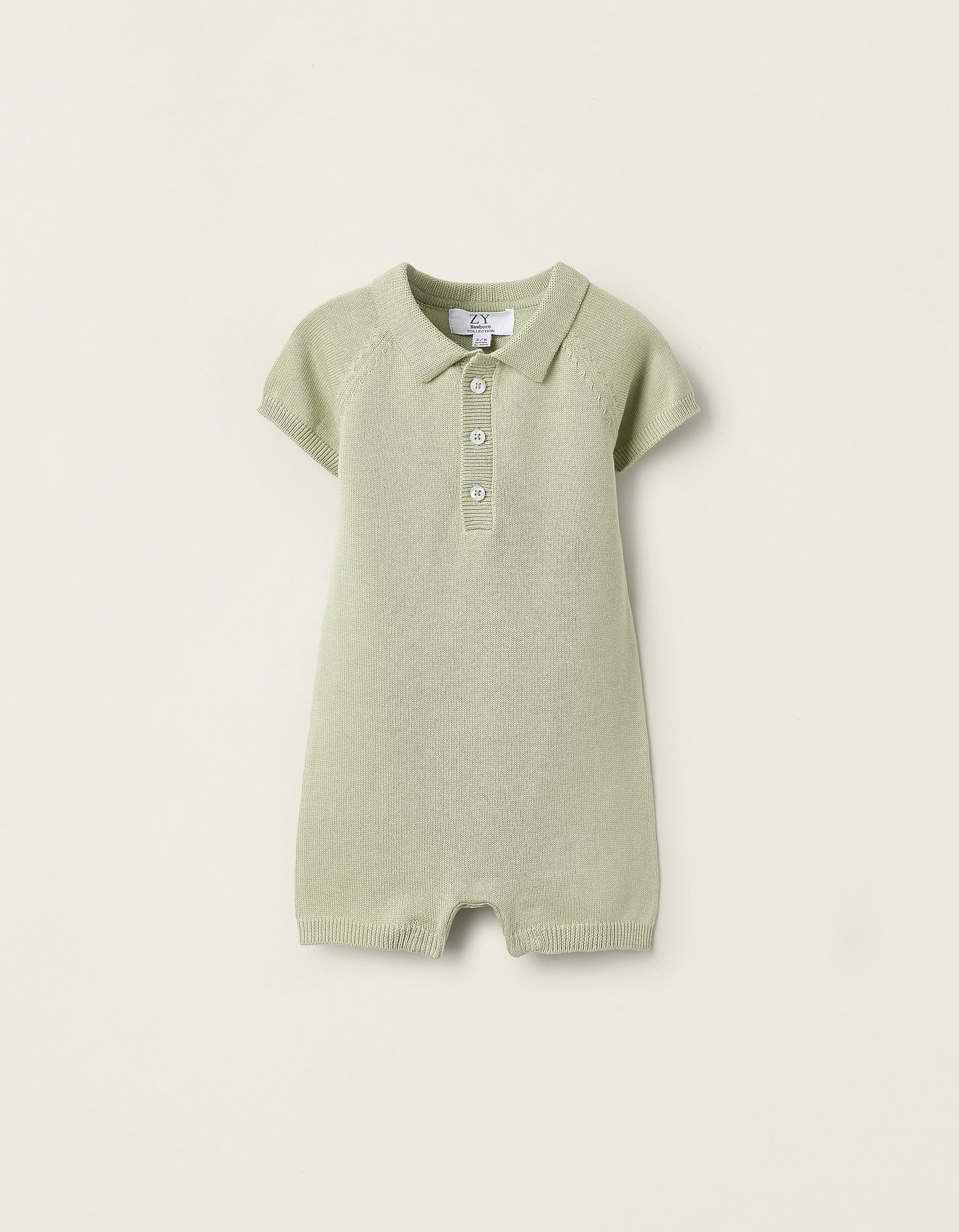 Knitted Romper for Newborns, Green