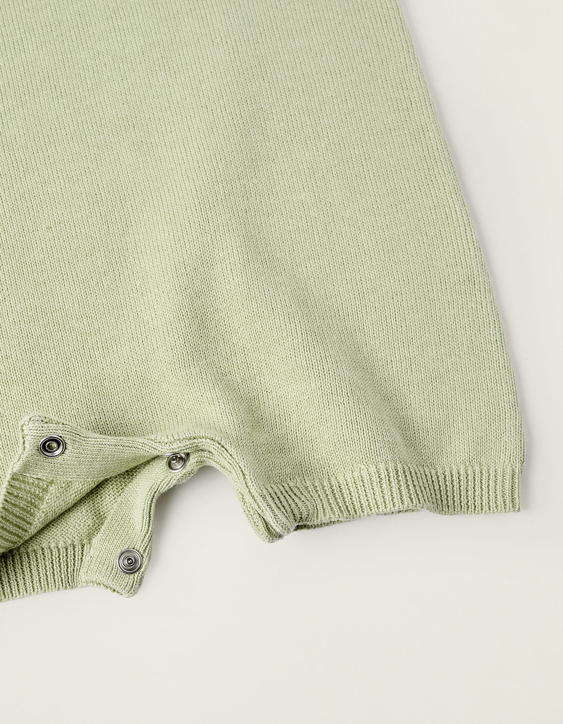 Knitted Romper for Newborns, Green