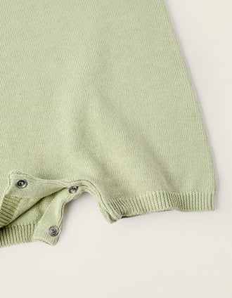 Combi-short en Maille de Coton pour Nouveau-Né, Vert