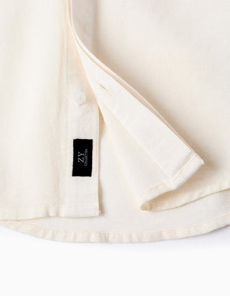 Chemise en Viscose, Coton et Lin pour Bébé Garçon 'B&S', Blanc
