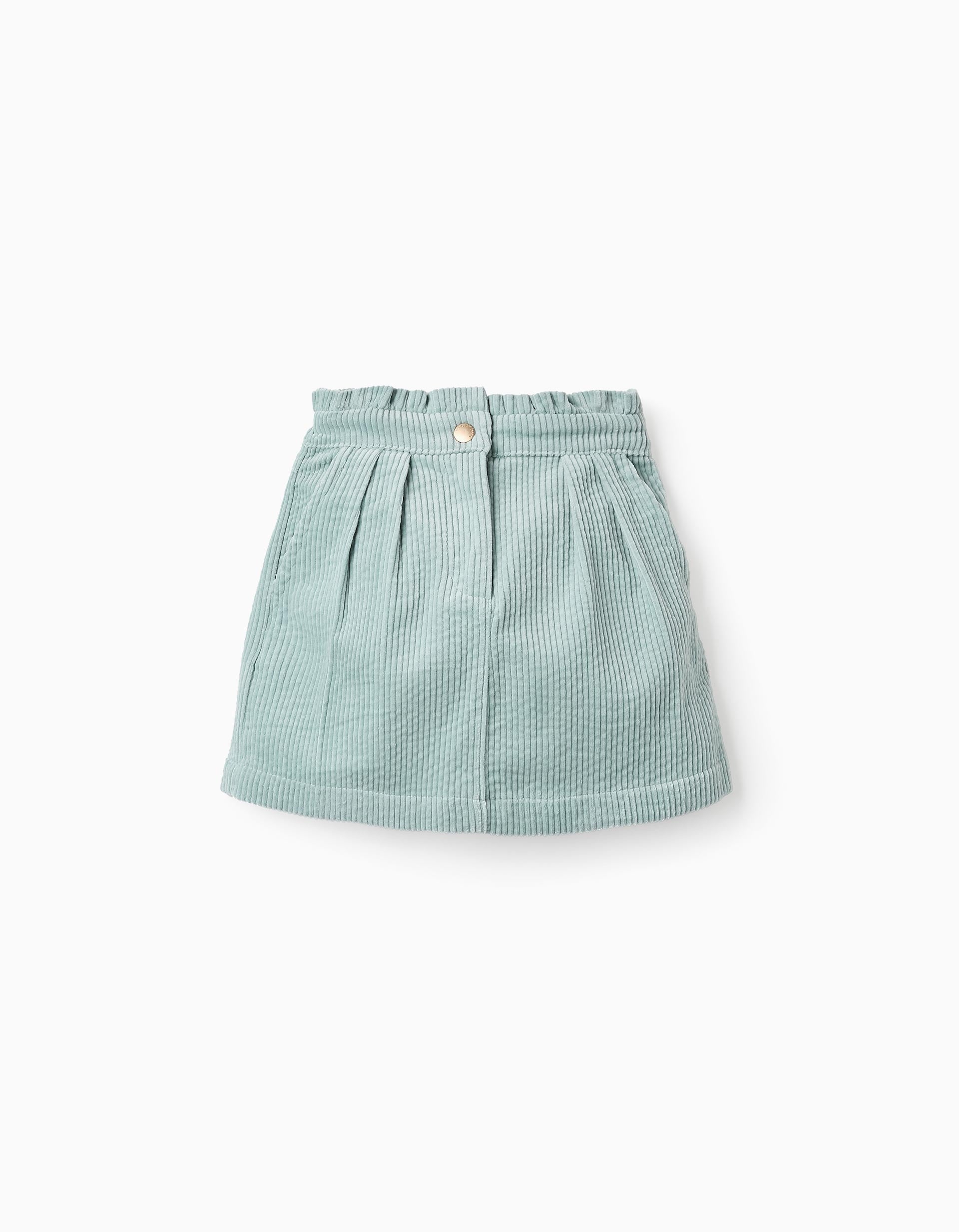 Mini Corduroy Skirt for Girls, Aqua Green