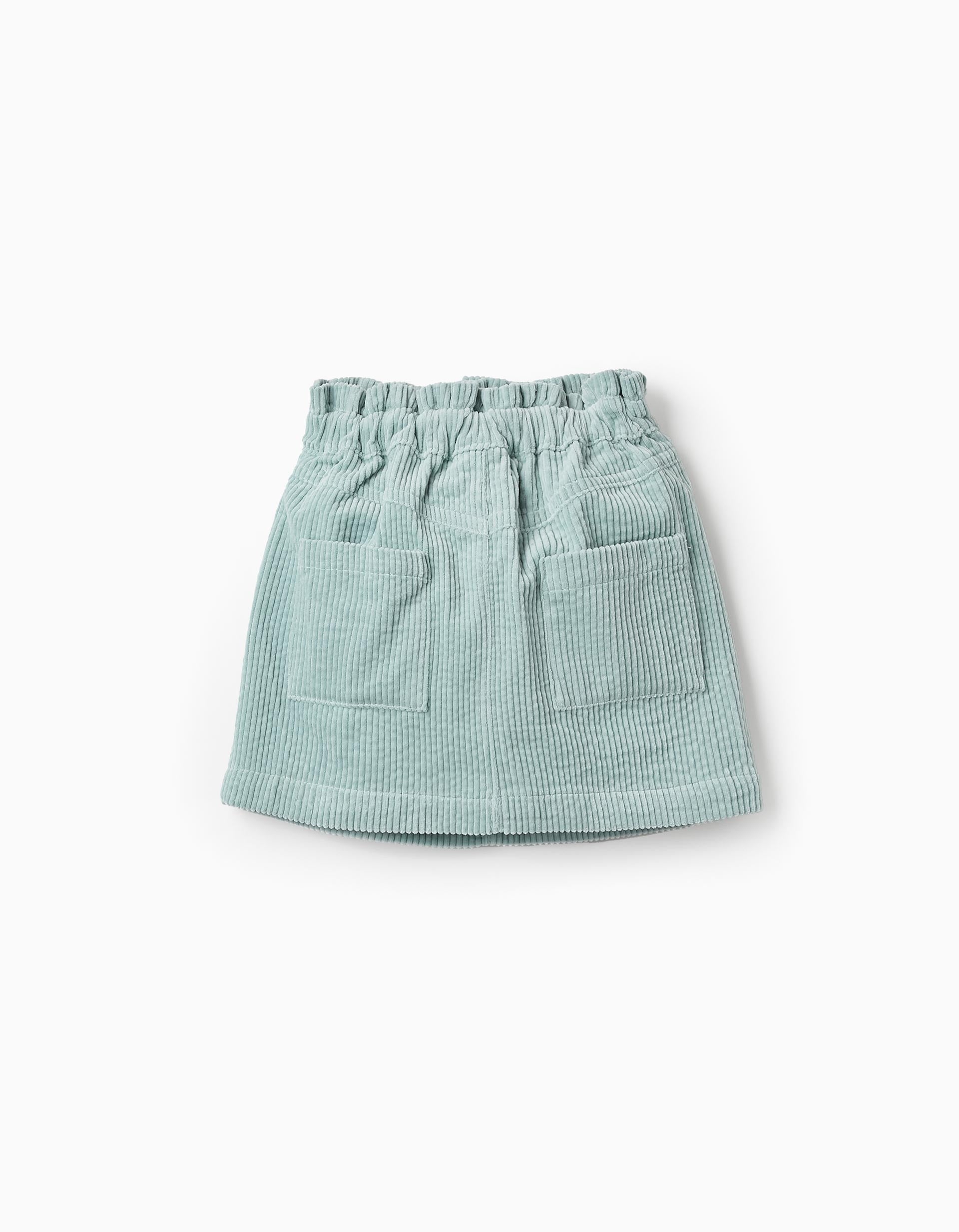 Mini Corduroy Skirt for Girls, Aqua Green