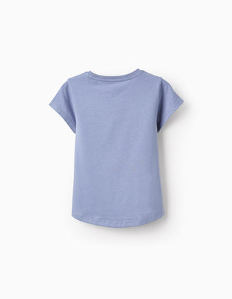 Camiseta con Purpurina para Niña 'NY Pizza', Azul