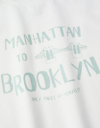 Camiseta con Purpurina para Niña 'NYC', Blanco