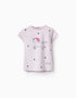 T-shirt de Algodão para Bebé Menina 'Unicórnio', Lilás