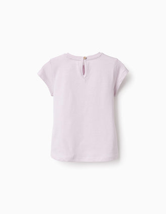 Camiseta de Algodón para Bebé Niña 'Unicornio', Lila