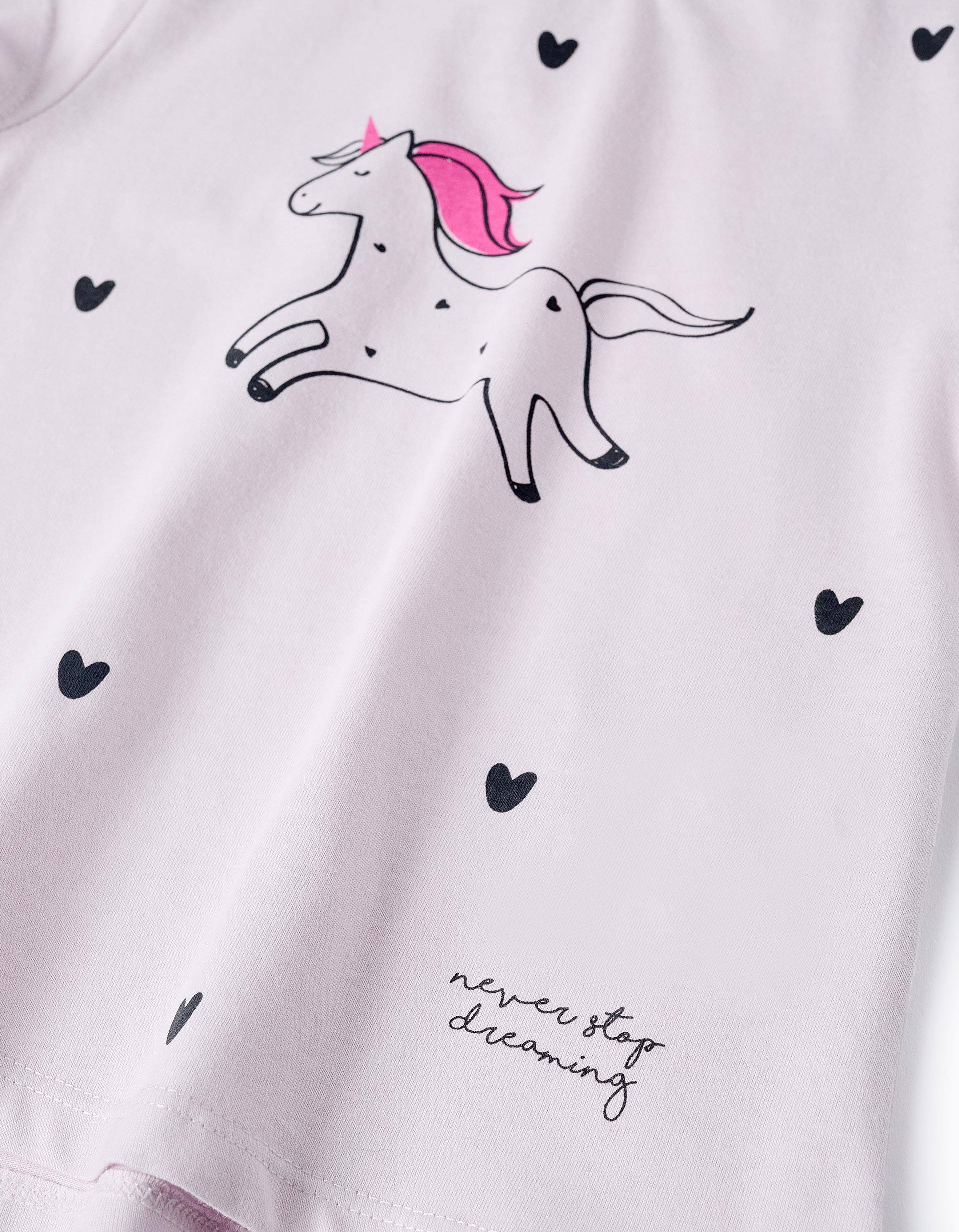 T-shirt de Coton pour Bébé Fille 'Licorne', Lilas