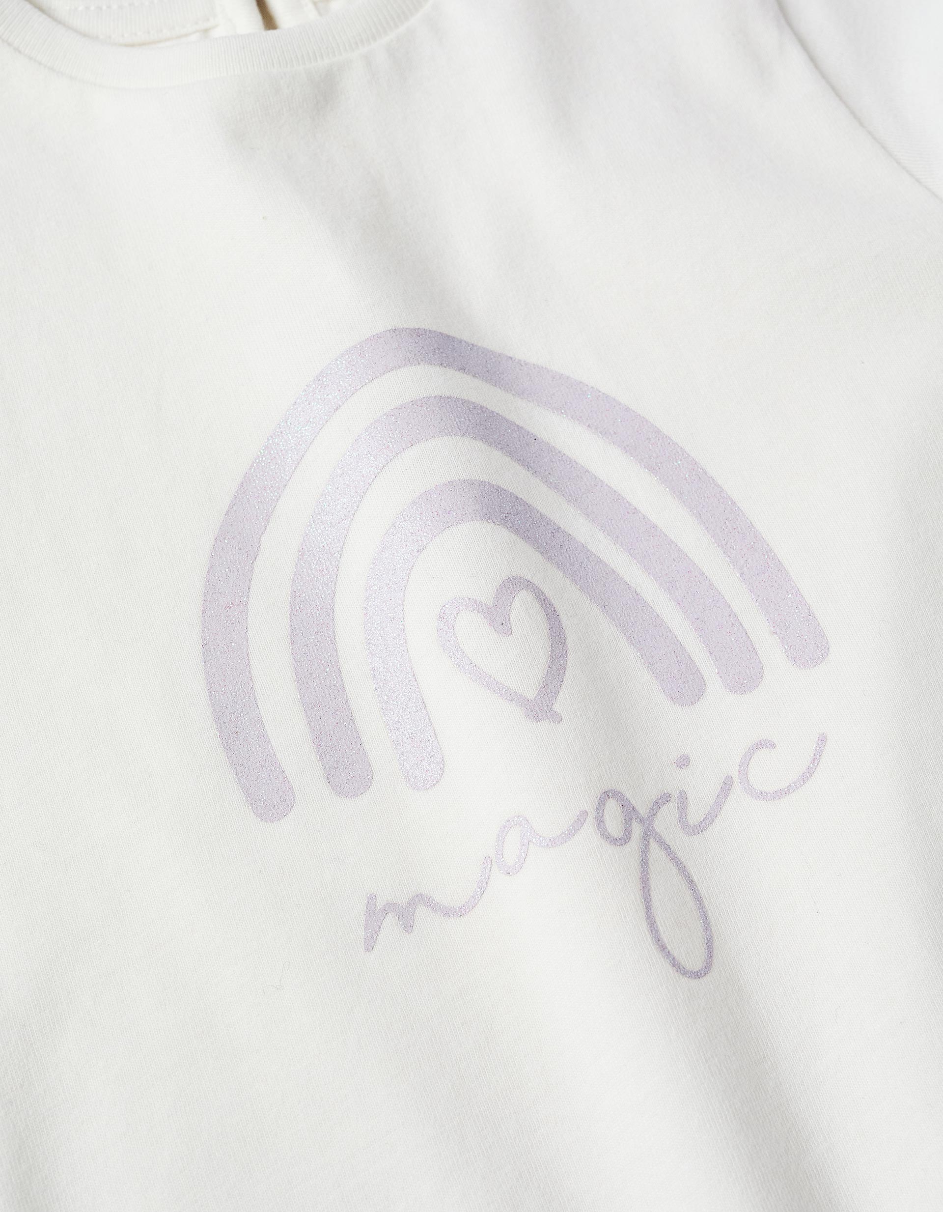 T-shirt de Coton pour Bébé Fille 'Magic', Blanc