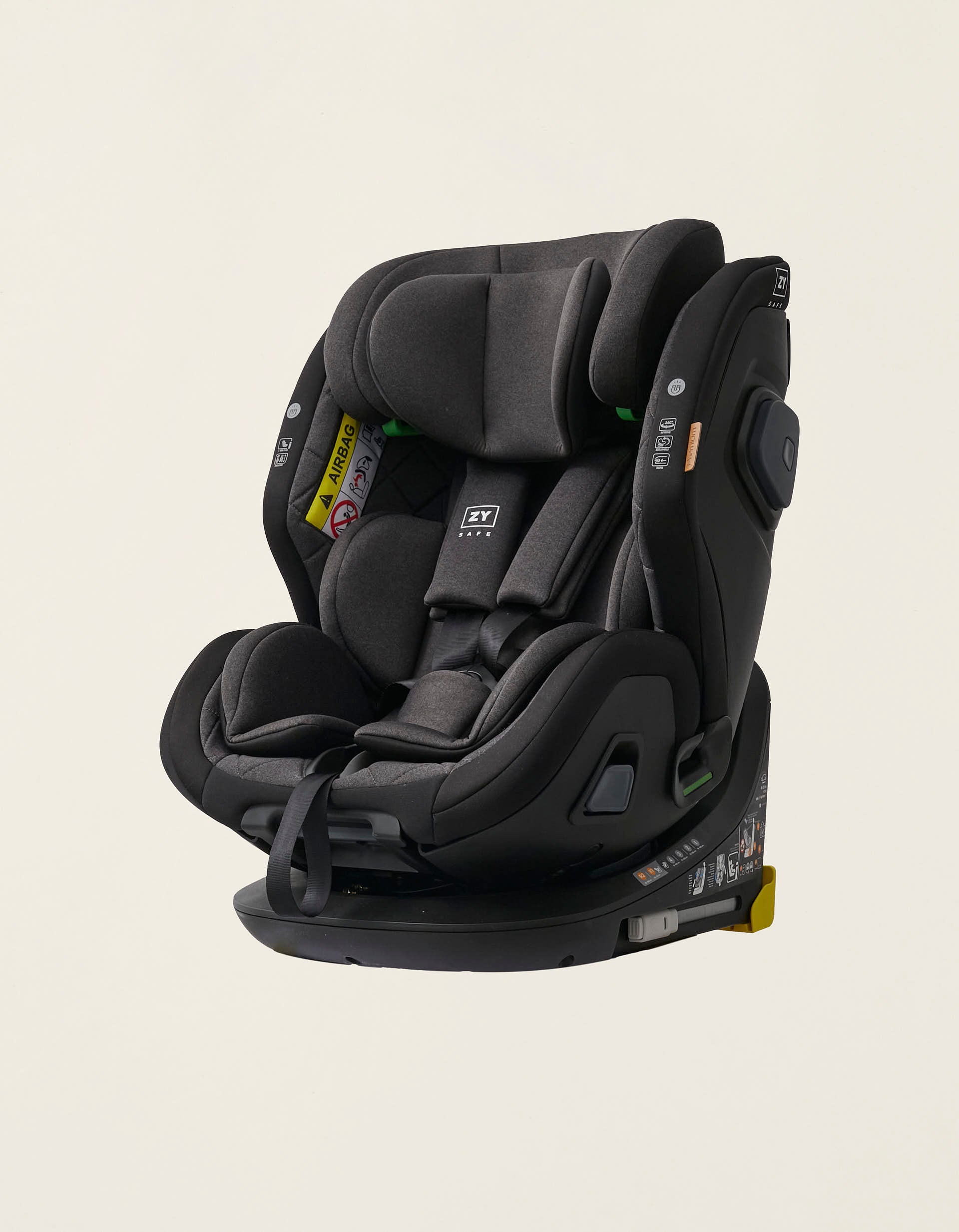 Car Seat I-Size ZY Safe Premium with Isofix (40-150), Black/Grey