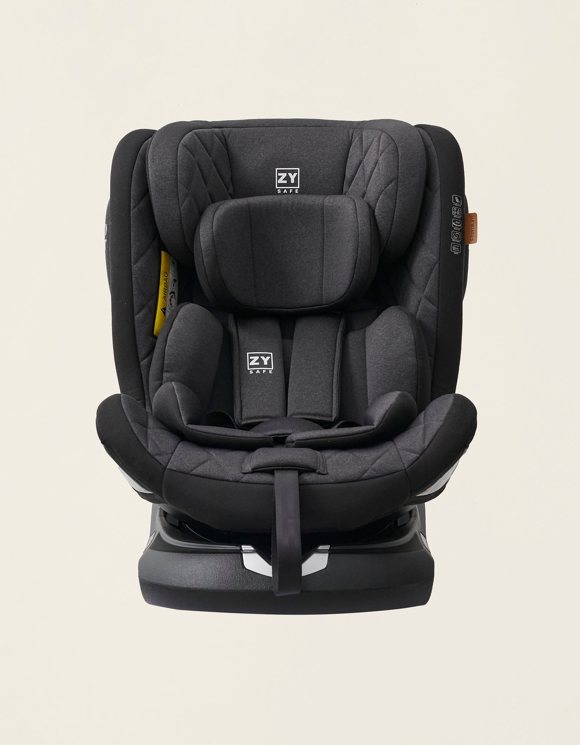 Car Seat I-Size ZY Safe Premium with Isofix (76-150), Black/Grey