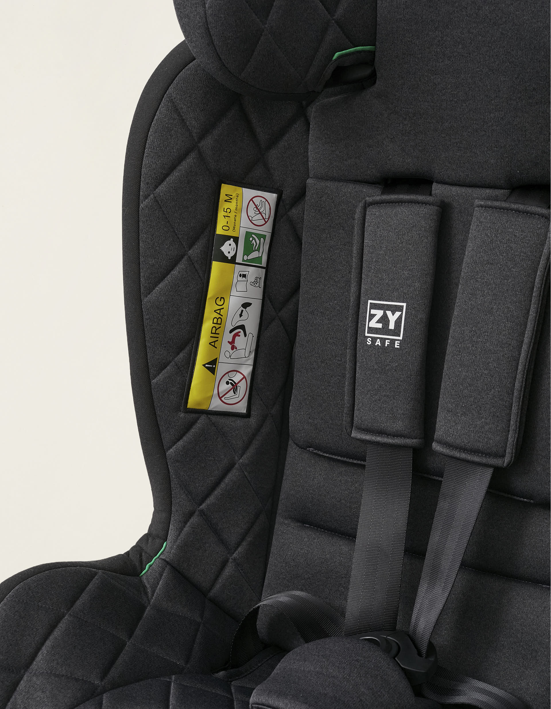 Car Seat I-Size ZY Safe Premium with Isofix (76-150), Black/Grey