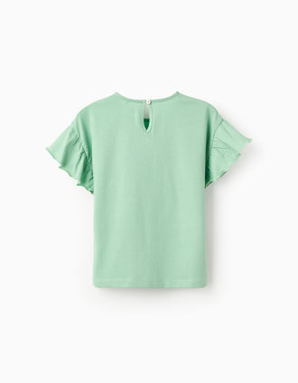 T-shirt de Algodão para Menina 'Tweety', Verde