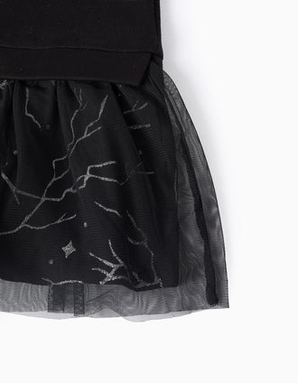 Robe-Sweat Brille dans le Noir pour Bébé Fille 'Poupée Vaudou', Noir