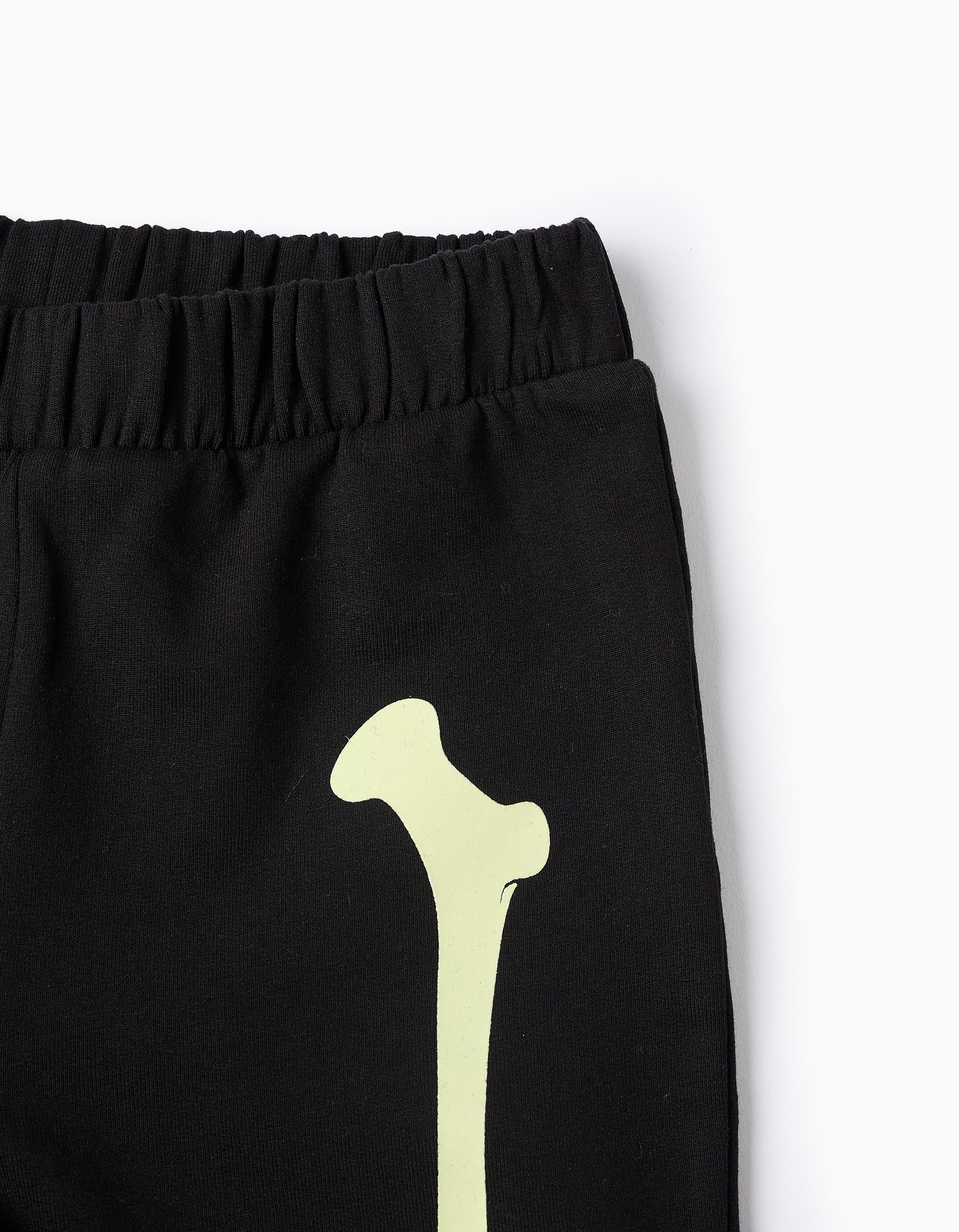 Legging Gratté Brille dans le Noir pour Fille 'Squelette', Noir