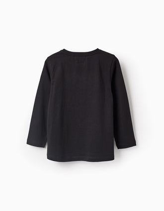 Camiseta Brilla en la Oscuridad de Halloween para Niña 'Araña', Negro