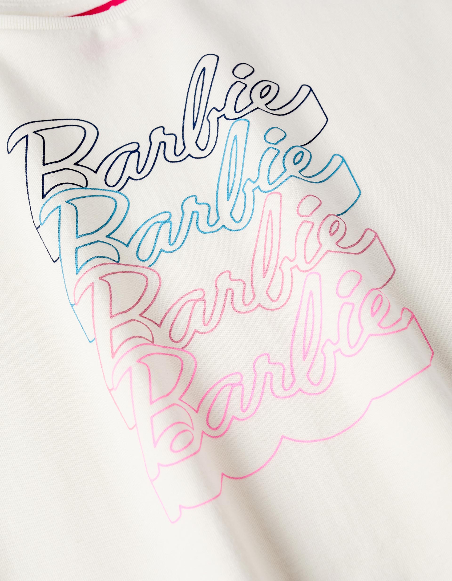 Cropped Cotton T-shirt for Girls 'Barbie', White