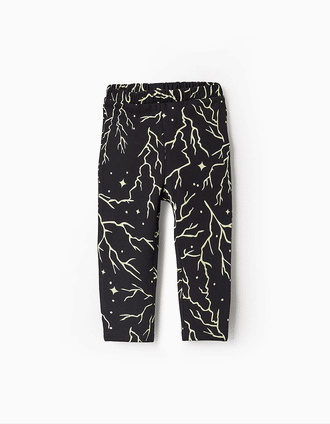 Leggings Perchadas Brilla en la Oscuridad para Bebé Niña, Negro