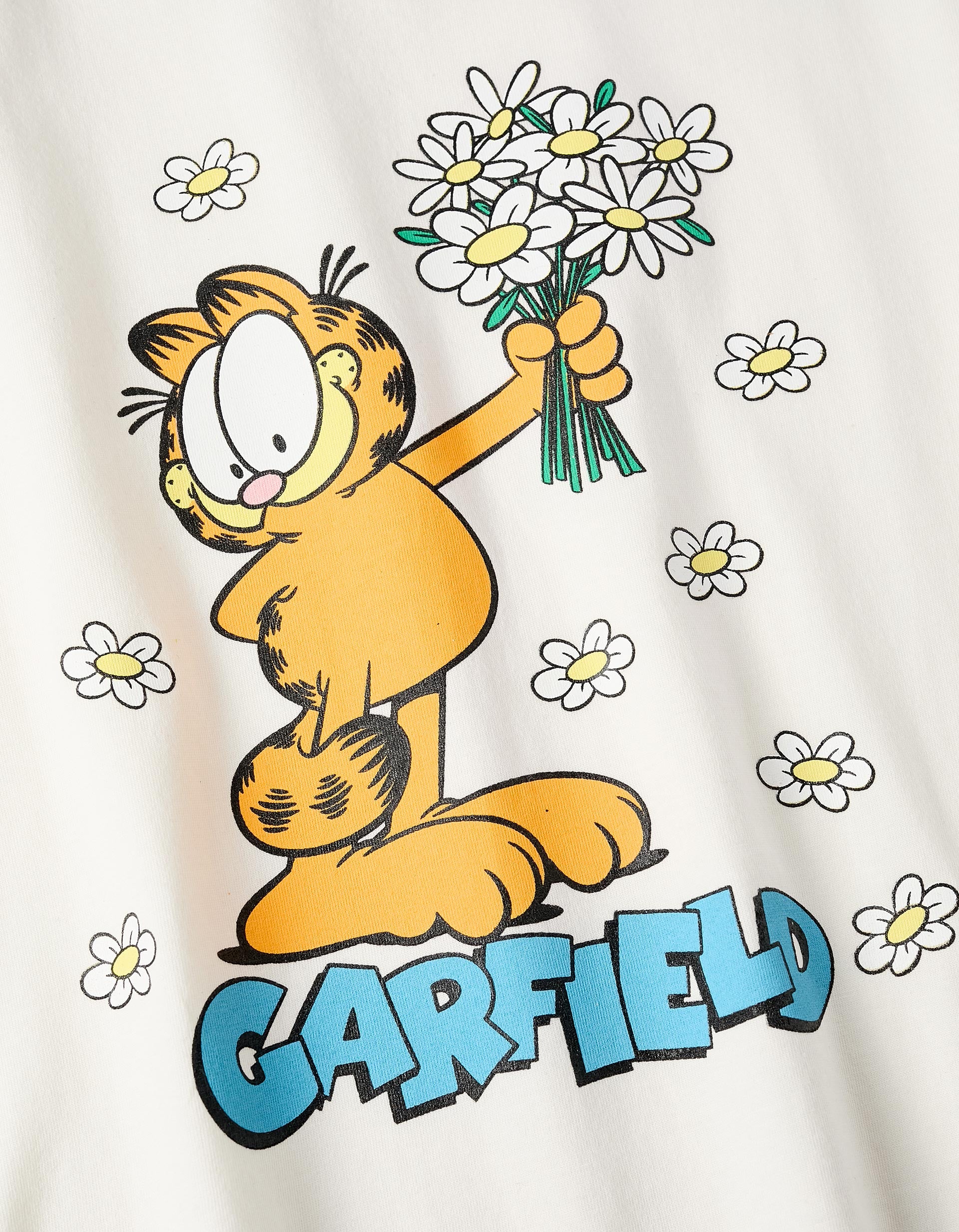 Cotton T-shirt for Girls 'Garfield', White