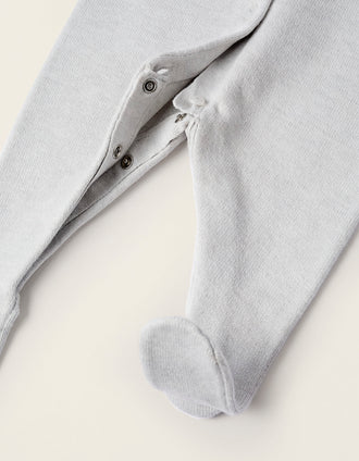 Grenouillère en Maille avec Volants pour Nouveau-née, Gris
