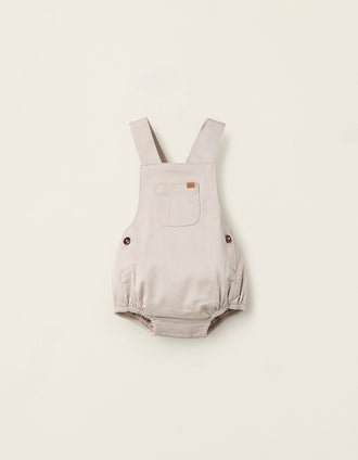 Combi-short en Sergé pour Nouveau-Né, Beige