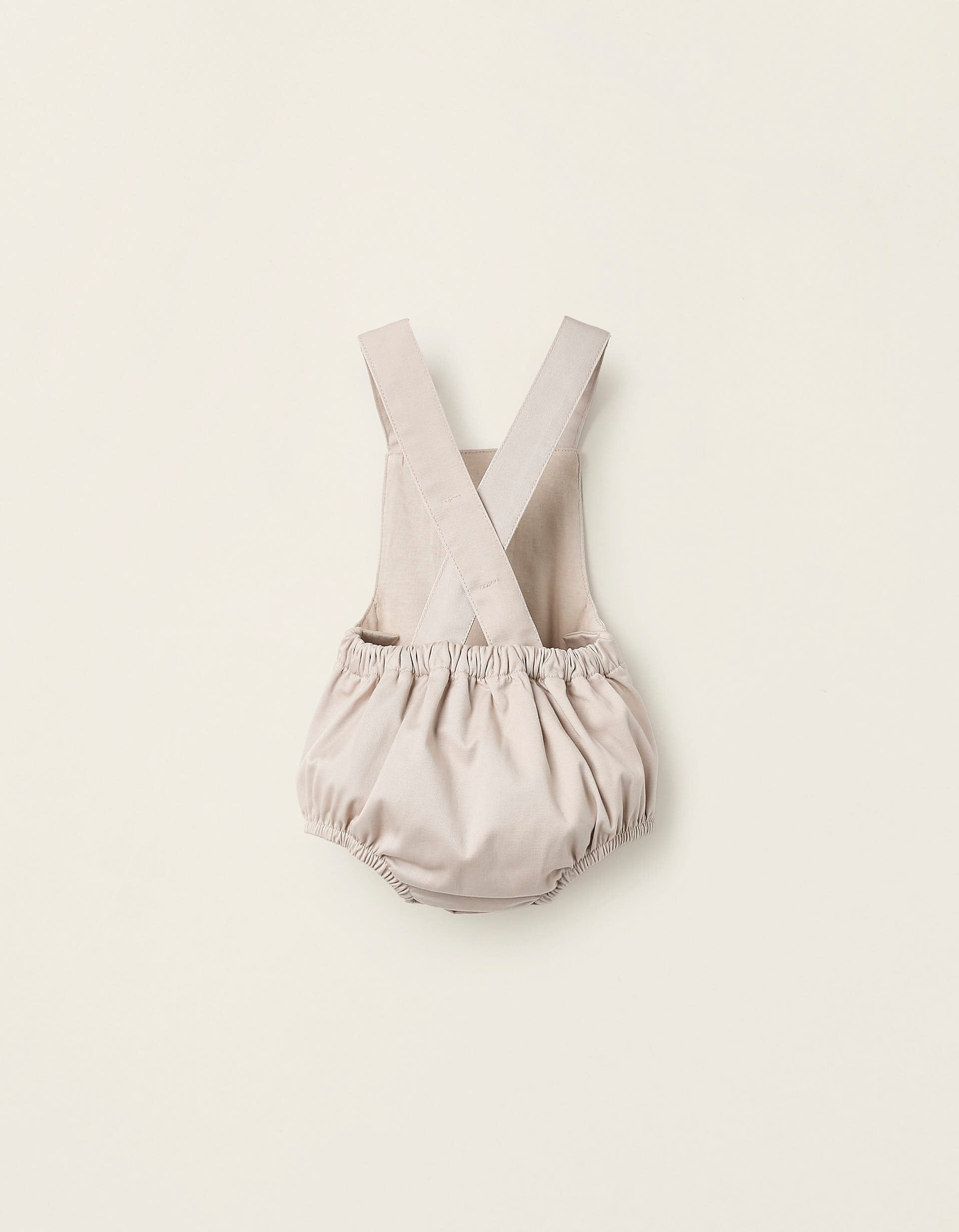 Twill Jumpsuit for Newborns, Beige