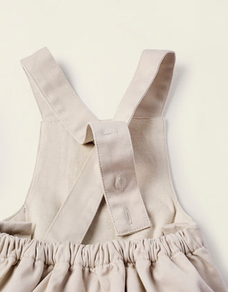 Combi-short en Sergé pour Nouveau-Né, Beige