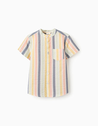 Camisa de Algodón a Rayas para Niño 'B&S', Multicolor