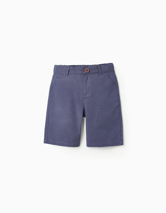 Calções de Algodão e Linho para Menino 'B&S', Azul