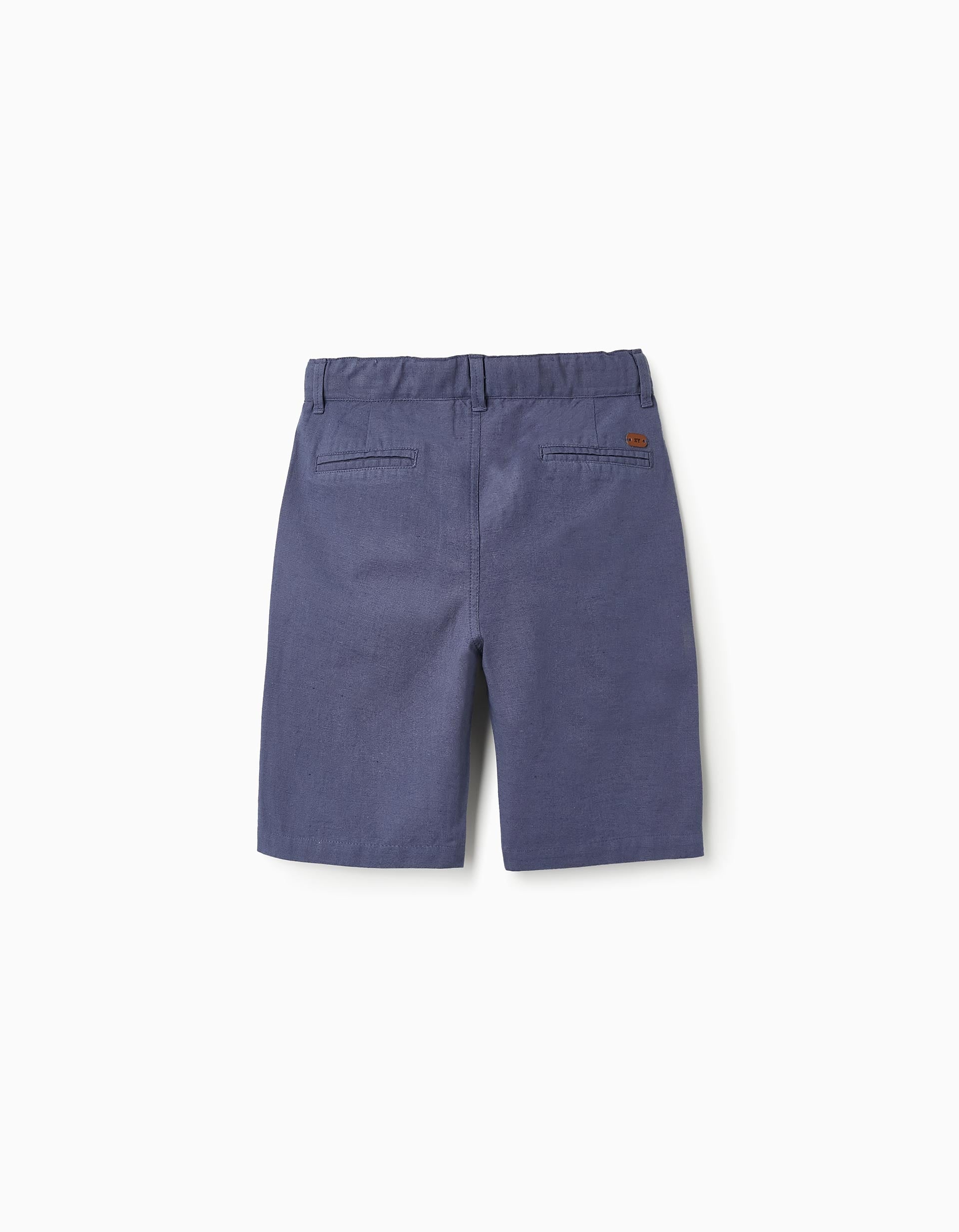 Cotton and Linen Shorts for Boys 'B&S', Blue