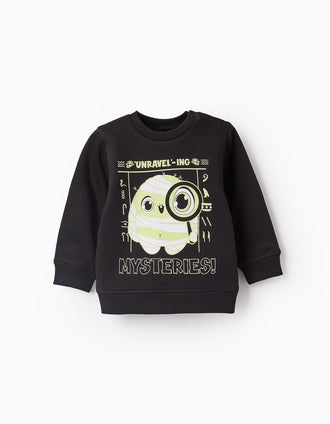 Sweat Brille dans le Noir pour Bébé Garçon 'Momie', Noir