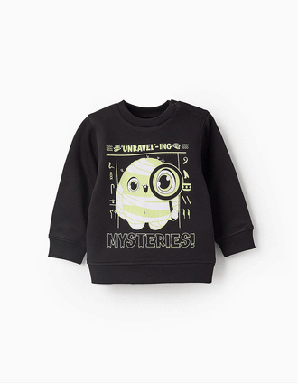 Sweat Brille dans le Noir pour Bébé Garçon 'Momie', Noir