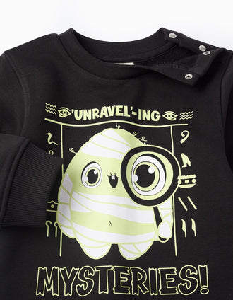 Sweat Brille dans le Noir pour Bébé Garçon 'Momie', Noir