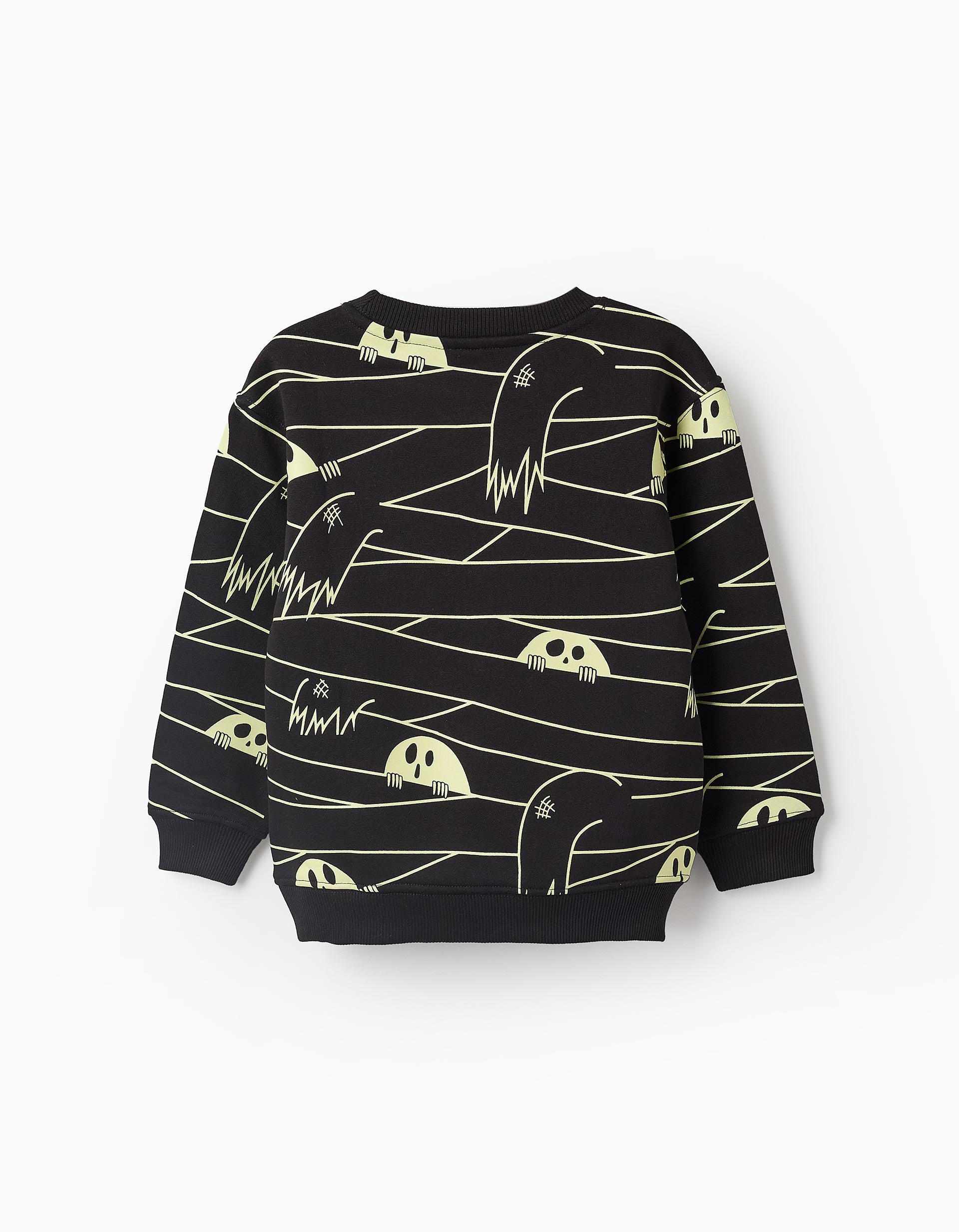 Glow in the Dark Sweatshirt for Boys 'Ghost', Black