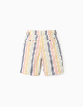 Calções de Algodão às Riscas para Menino 'B&S', Multicolor