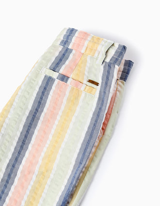 Short en Coton à Rayures pour Garçon 'B&S', Multicolore