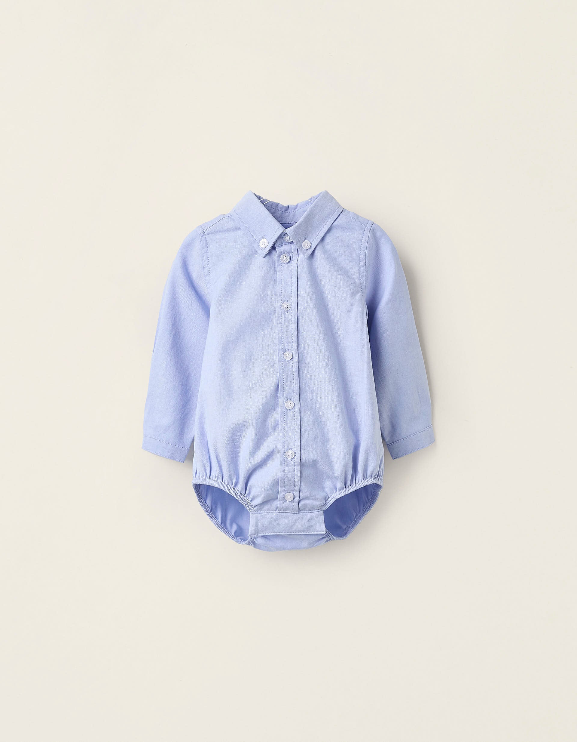 Oxford Bodysuit-shirt for Newborn Boys, Blue