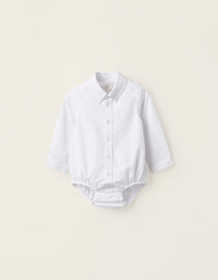 Body-Camisa de Algodón para Recién Nacido, Blanco