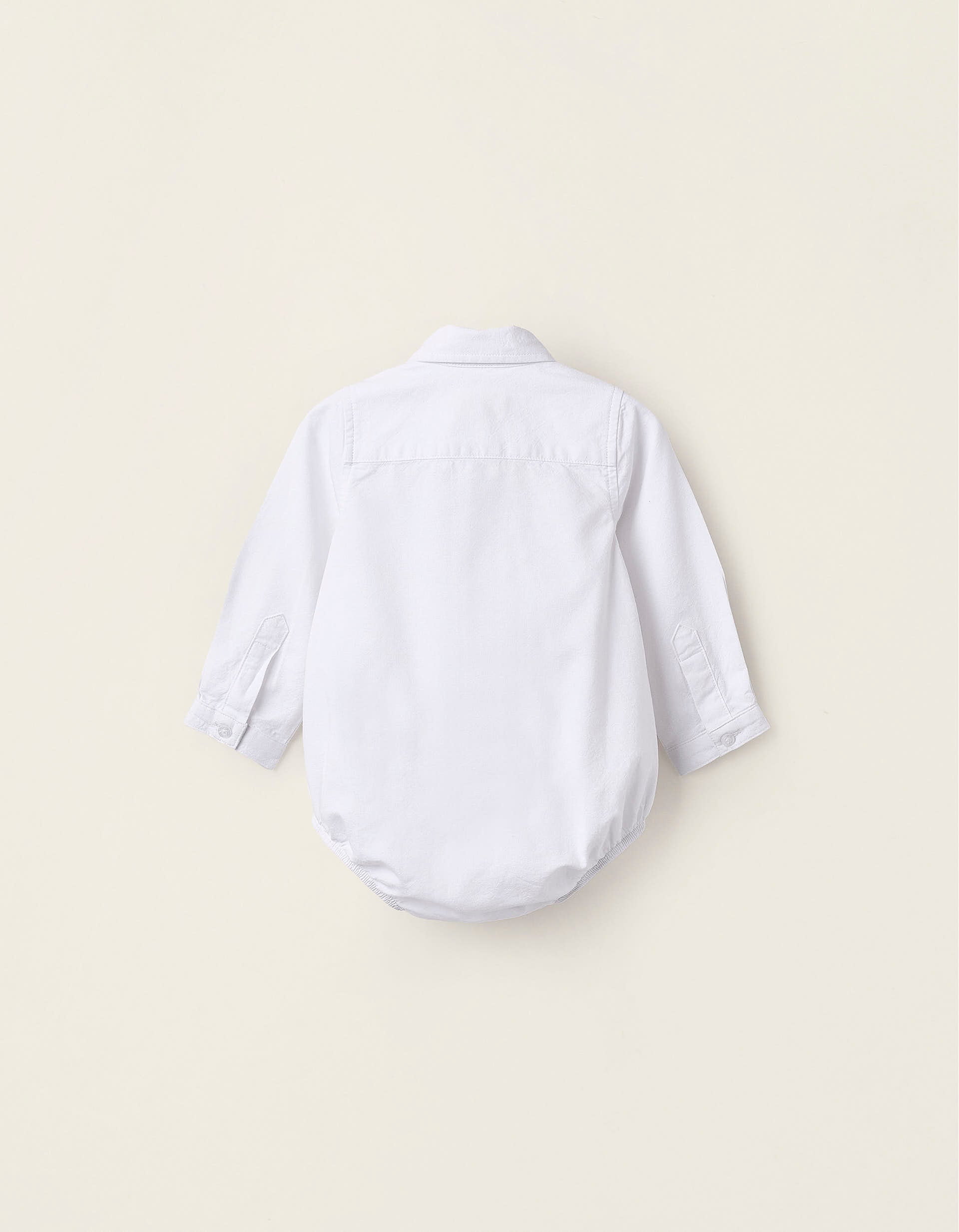 Wrapover Bodysuit in Cotton for Newborns, White