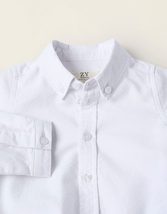 Body-Camisa de Algodón para Recién Nacido, Blanco