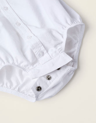 Body-Camisa de Algodón para Recién Nacido, Blanco