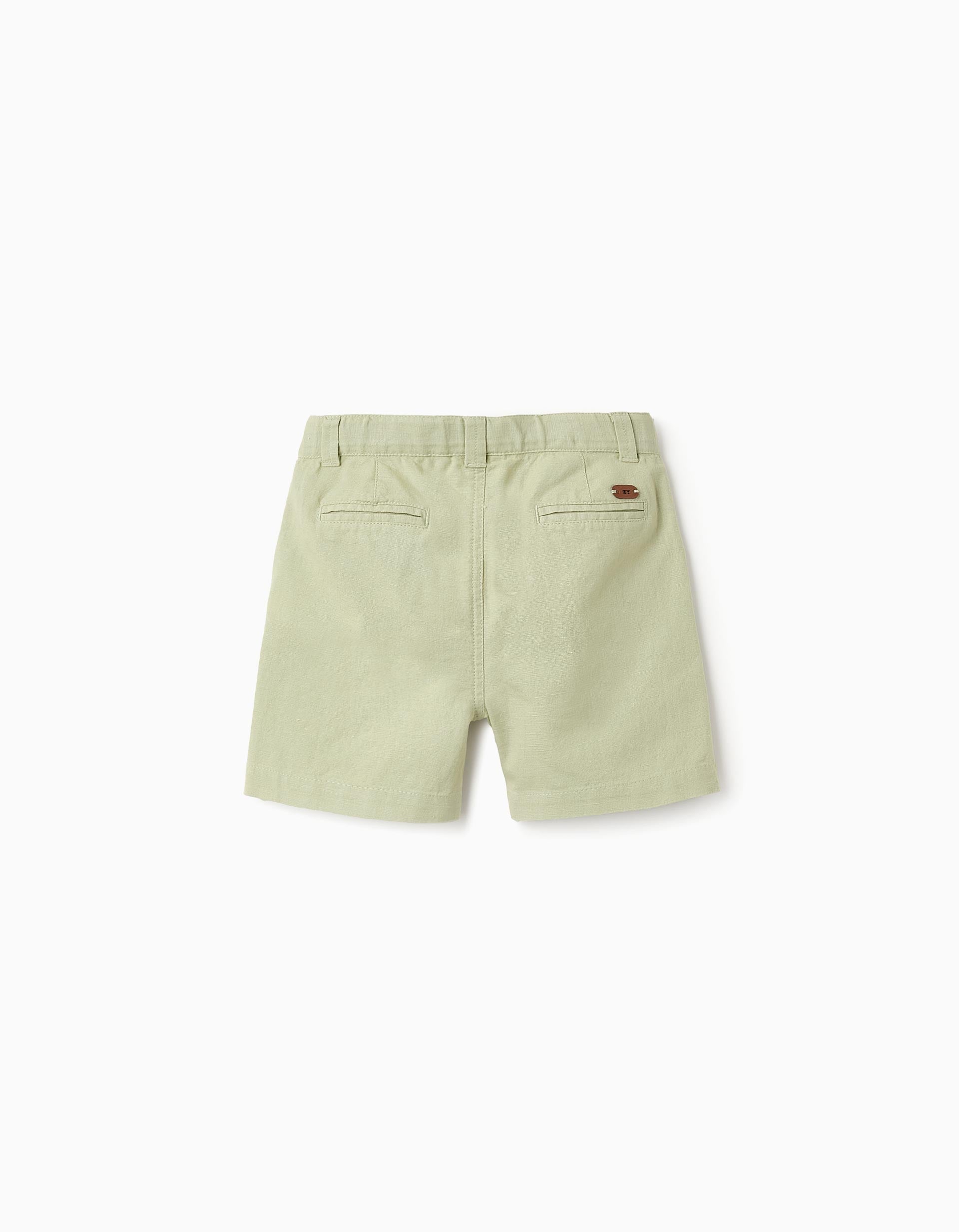 Cotton and Linen Shorts for Baby Boys 'B&S', Green