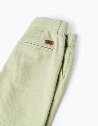 Short en Coton et Lin pour Bébé Garçon 'B&S', Vert