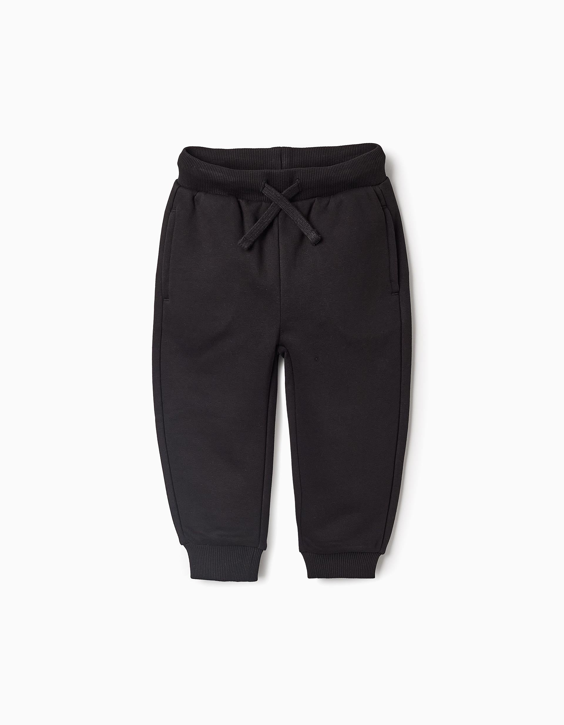 Fleece Joggers for Baby Boys, Black