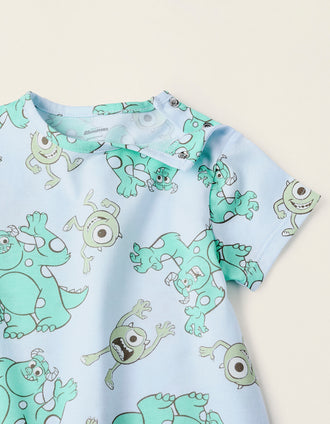 Pijama-Mono de Algodón para Bebé Niño 'Monsters', Azul/Verde