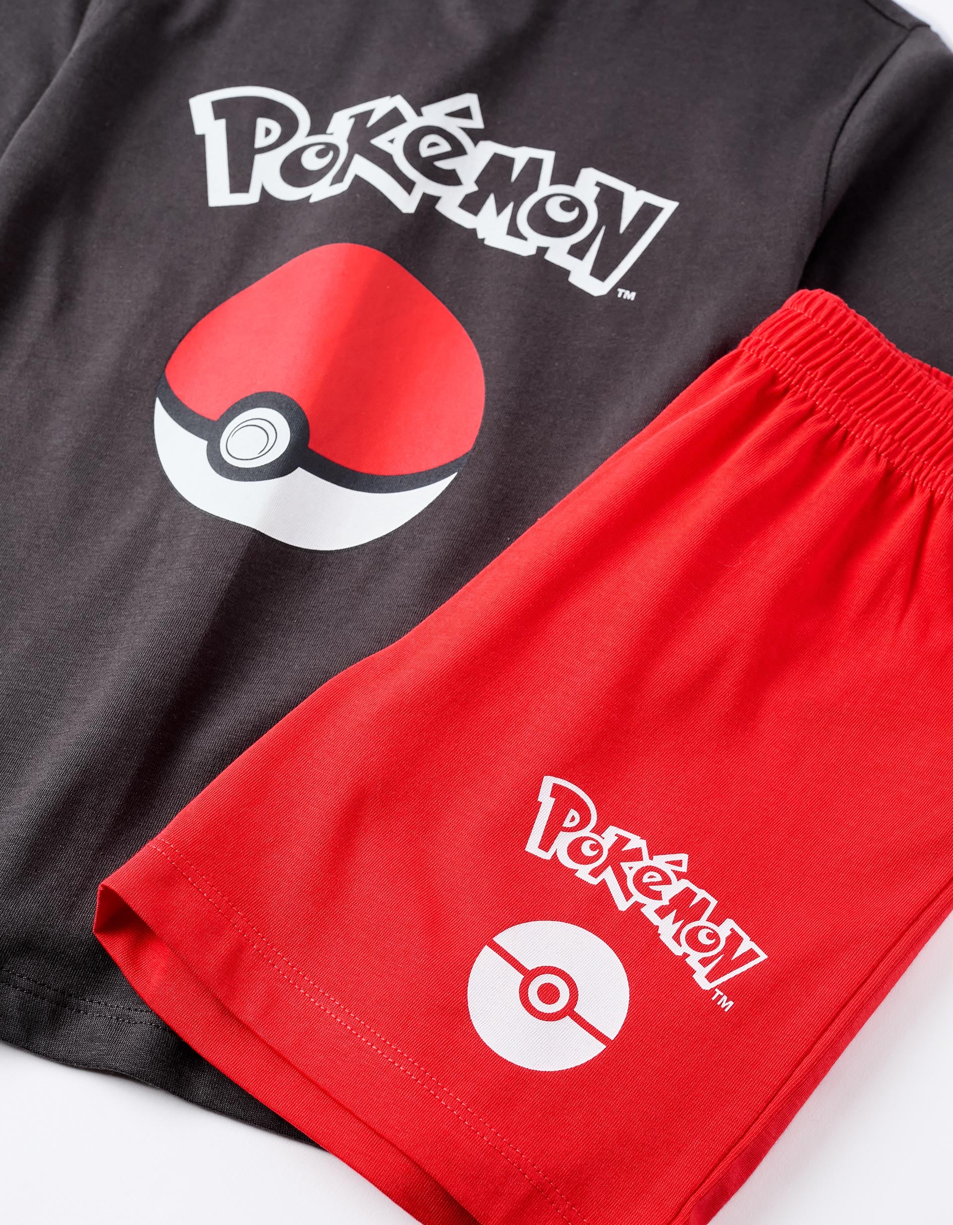 Cotton Pyjamas for Boys 'Pokémon', Red/Grey Dark