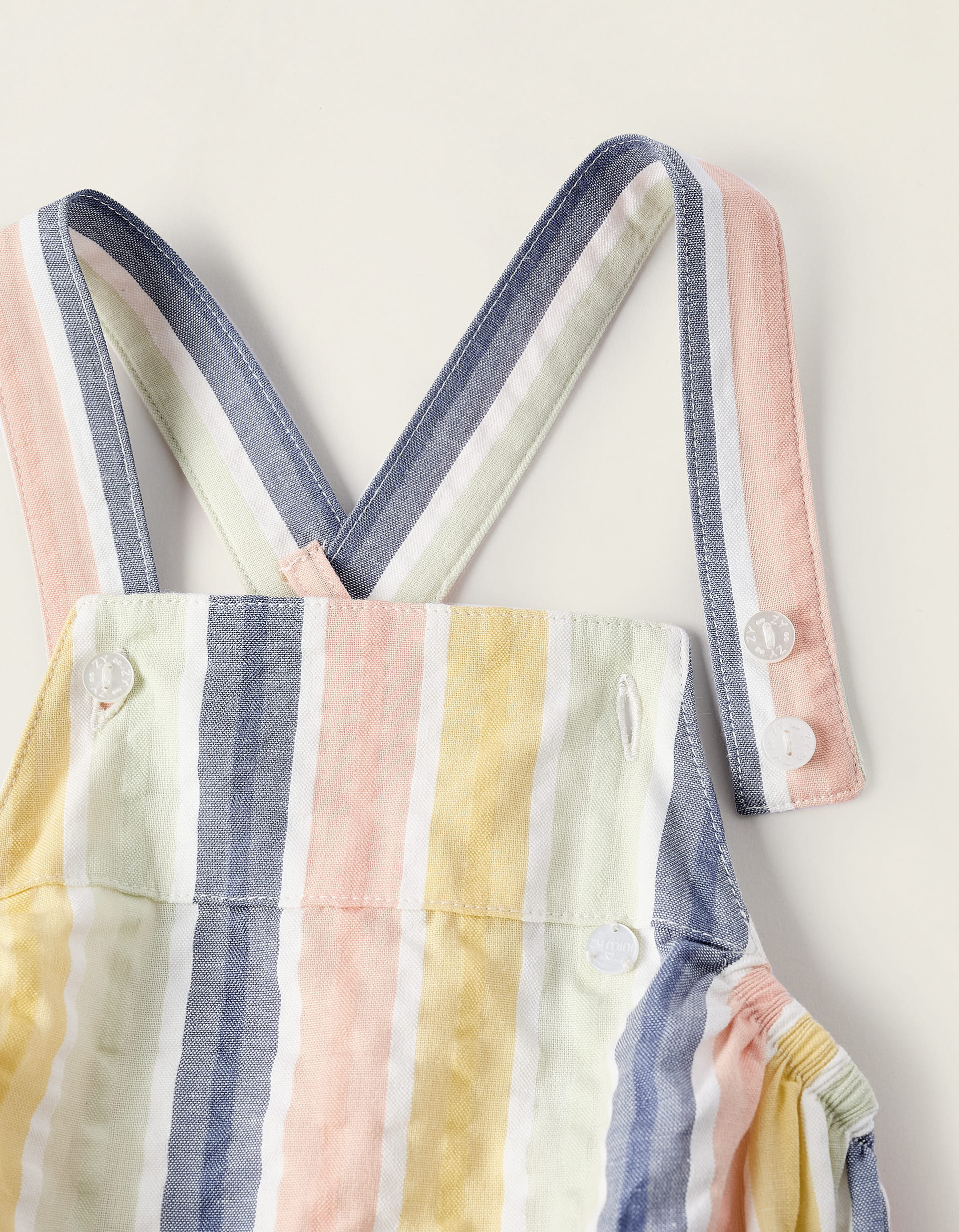 Short Striped Jumpsuit for Newborns 'B&S', Multicolour